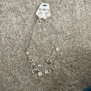 Silver necklace and earrings